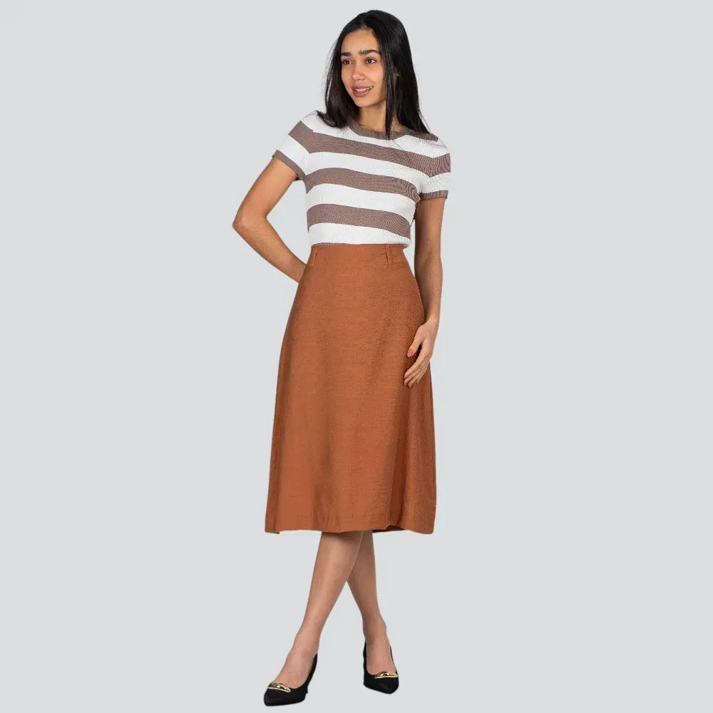 Blusa Feminina Manga Curta Listrada Tricô Modal .S1115