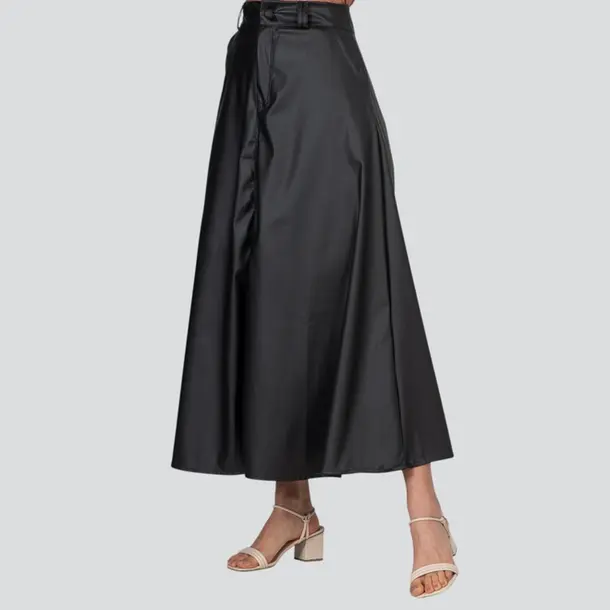 Saia Feminina Longa P.U Evasê .885051 Preto
