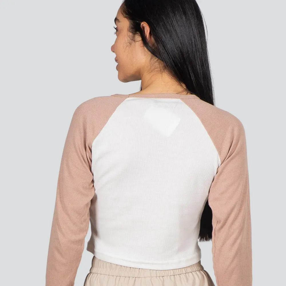 Cropped Feminino Manga Longa Ribana Raglan .03064