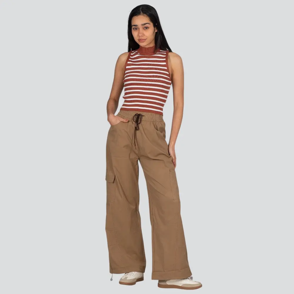 Calça Feminina Pantalona Bolso Cargo .YL2510
