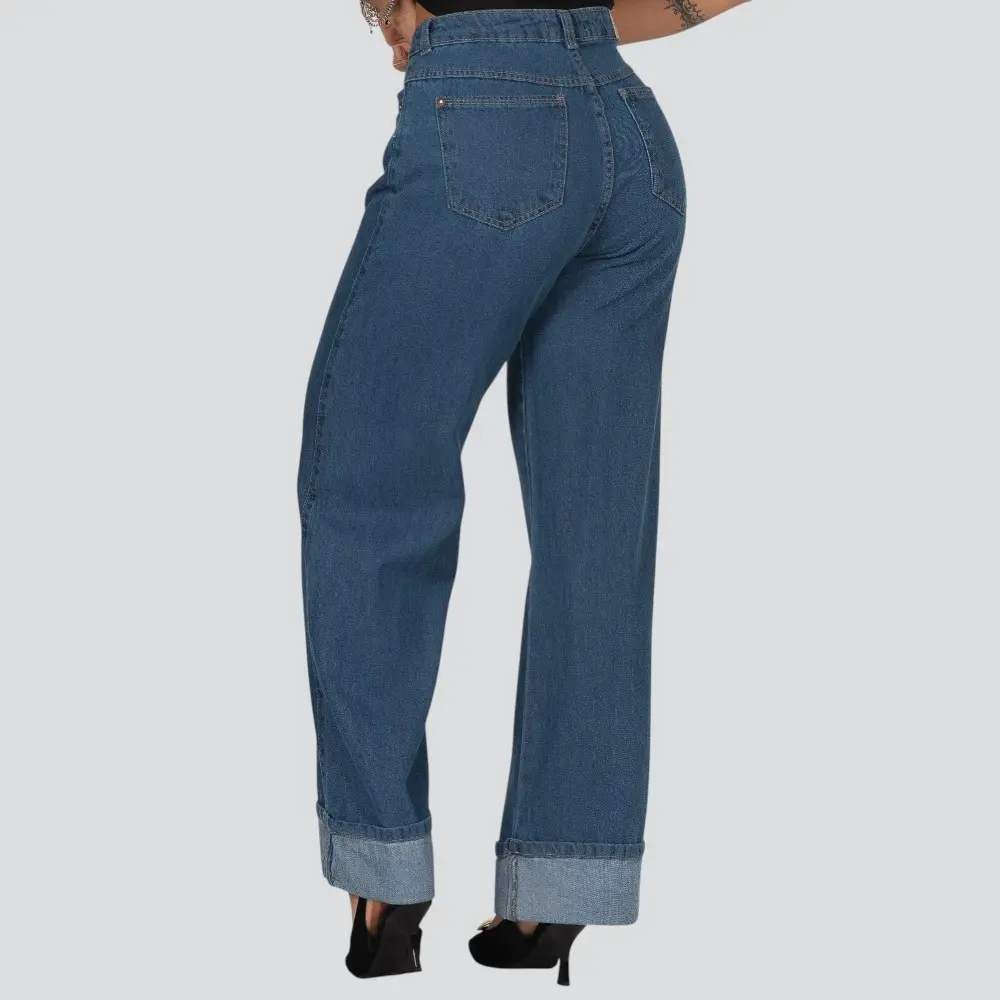 Calça Jeans Feminina Wide Leg Barra Italiana .31003