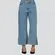 Calça Jeans Feminina Wide Leg Cropped Barra Desfiada .2181