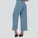 Calça Jeans Feminina Wide Leg Cropped Barra Desfiada .2181