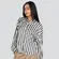 Camisa Feminina Manga Longa Cetim Listrada .MZ805