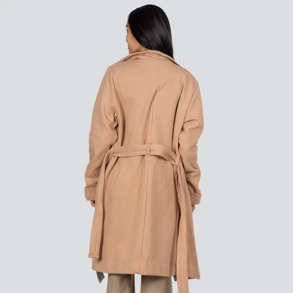 Sobretudo Feminino Moletom Felpado Com Cinto Amarração .617100