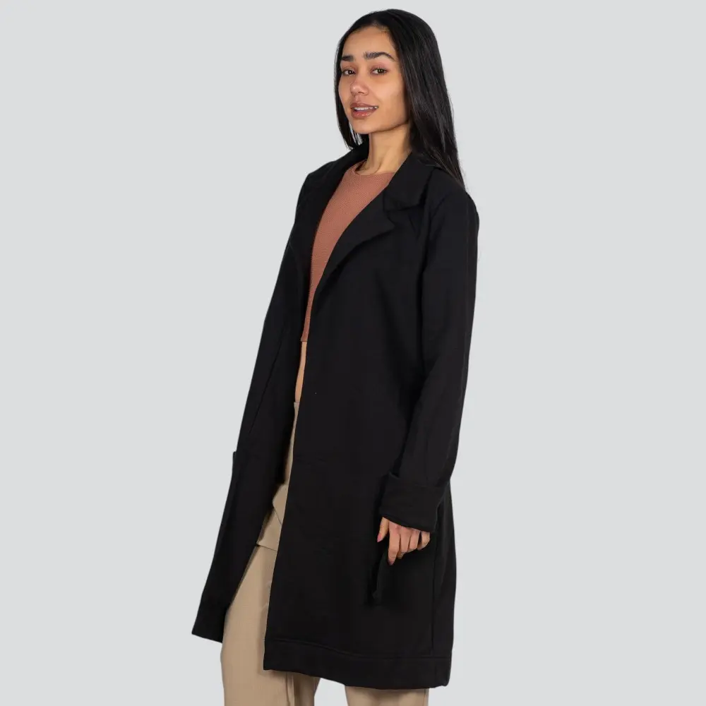 Sobretudo Feminino Moletom Felpado Com Cinto Amarração .617100