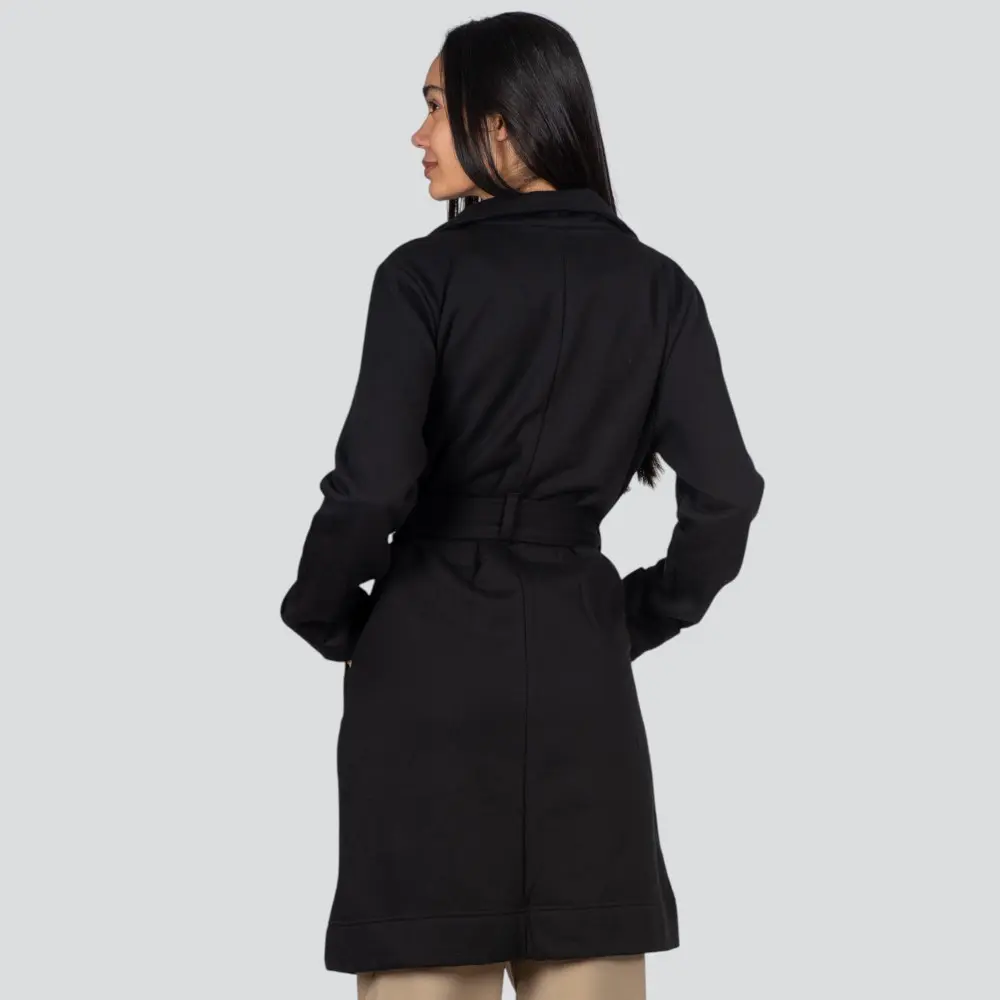 Sobretudo Feminino Moletom Felpado Com Cinto Amarração .617100