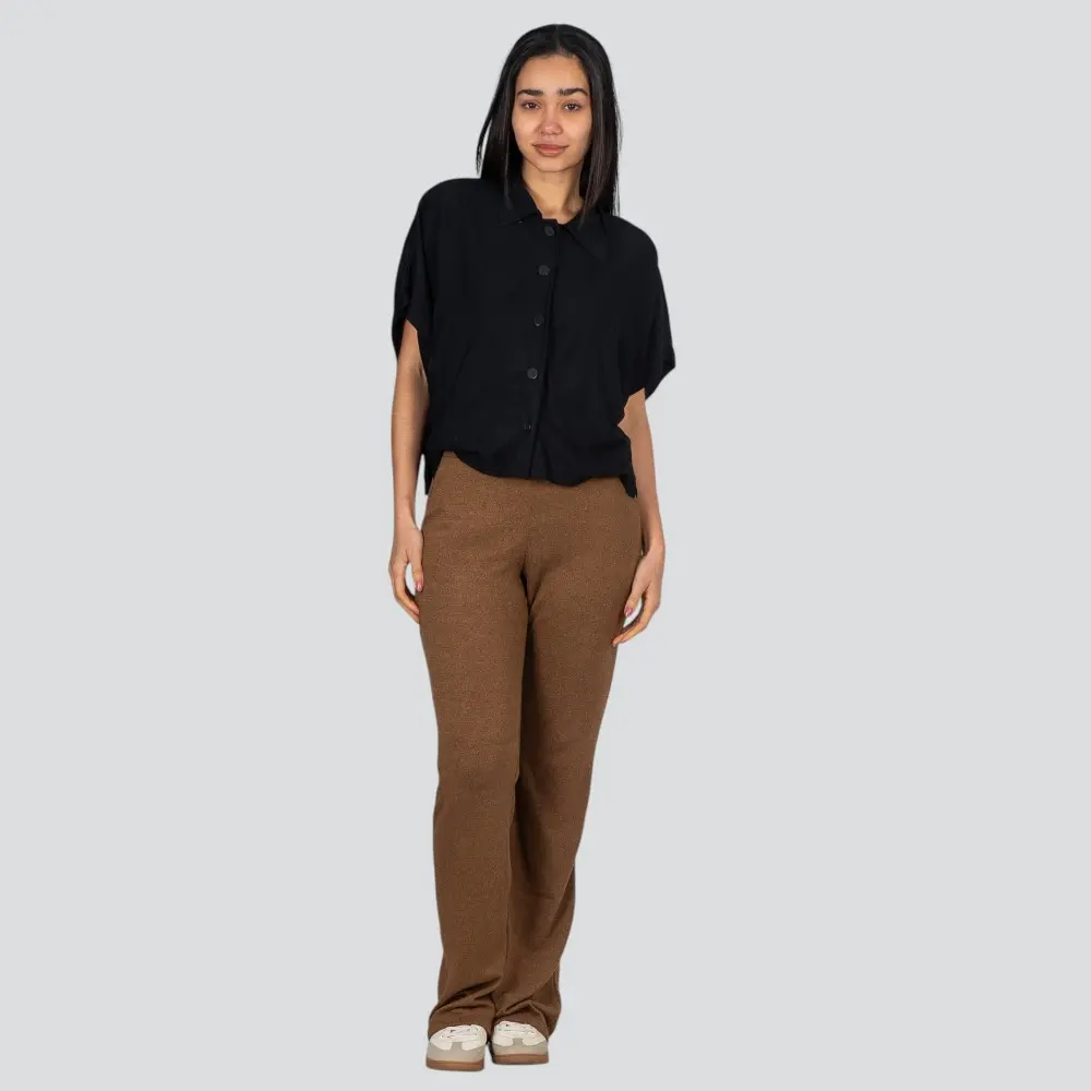 Camisa Feminina Manga Curta Viscose Lisa .1100468