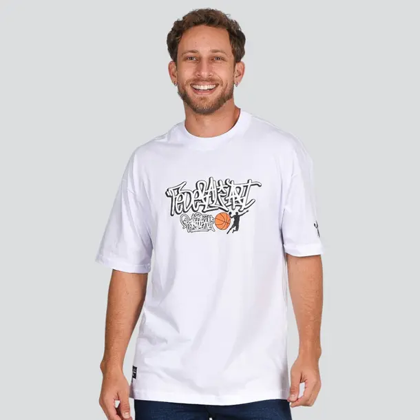 Camiseta Masculina Manga Curta Estampada Oversized Meia Malha .17233