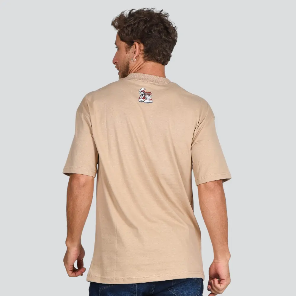 Camiseta Masculina Manga Curta Estampada Oversized Meia Malha .17233