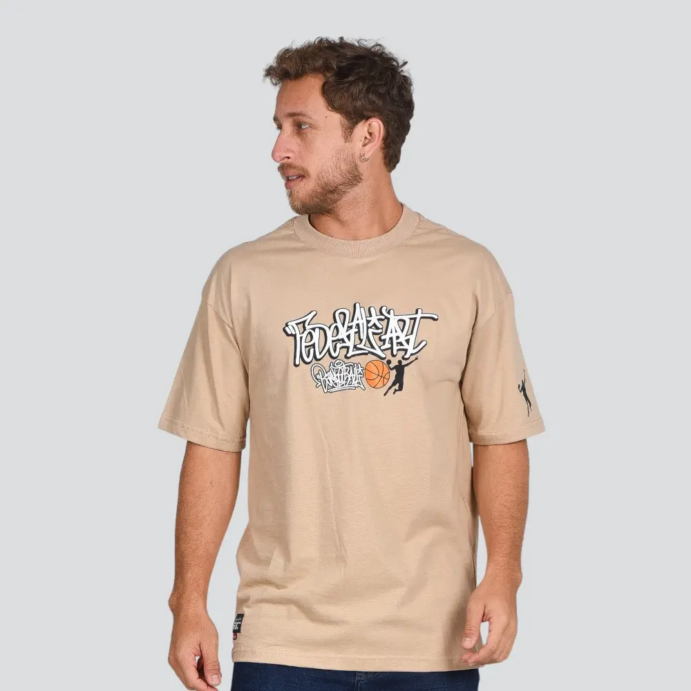 Camiseta Masculina Manga Curta Estampada Oversized Meia Malha .17233