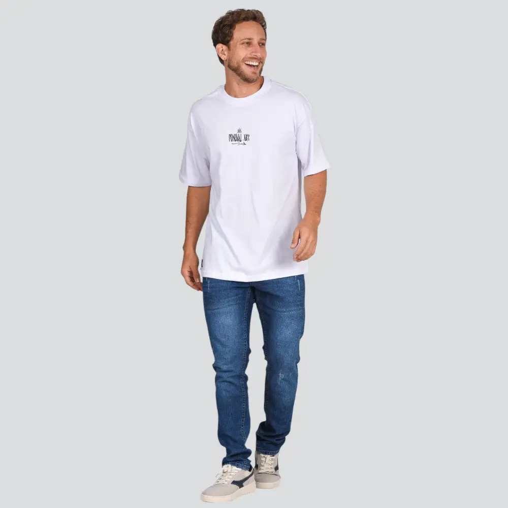 Camiseta Masculina Manga Curta Estampada Oversized Meia Malha .17232