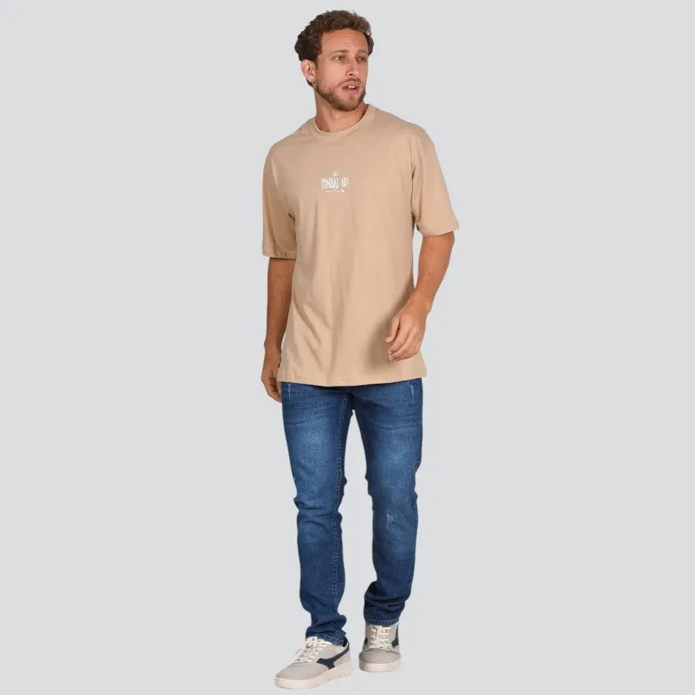Camiseta Masculina Manga Curta Estampada Oversized Meia Malha .17232
