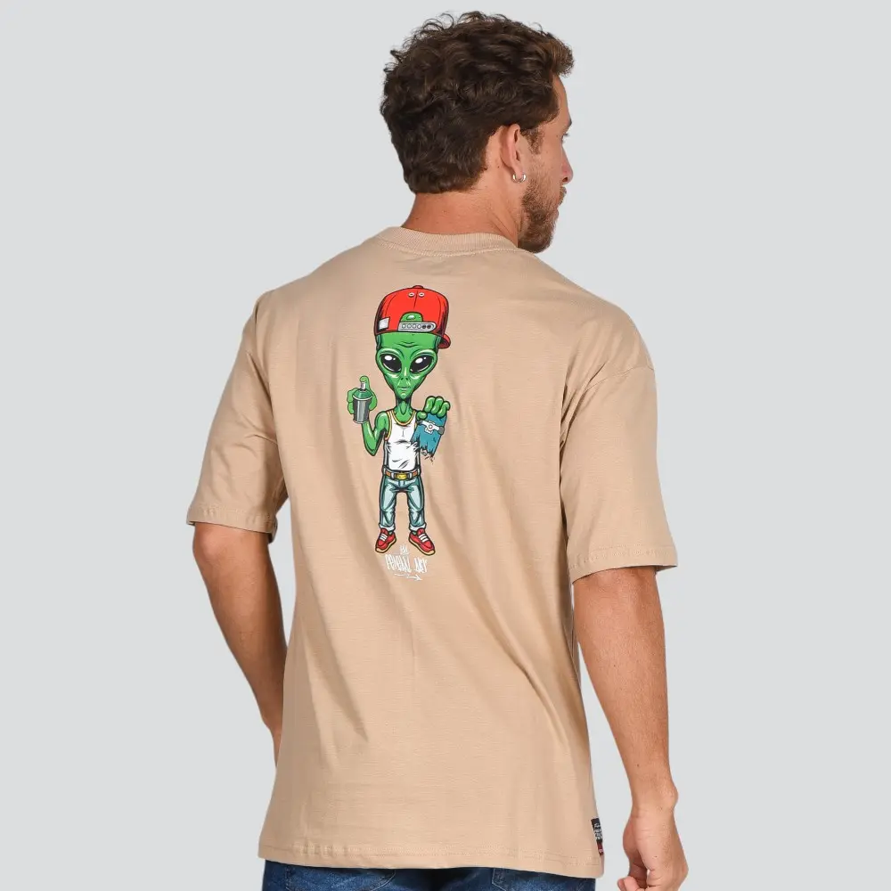 Camiseta Masculina Manga Curta Estampada Oversized Meia Malha .17232