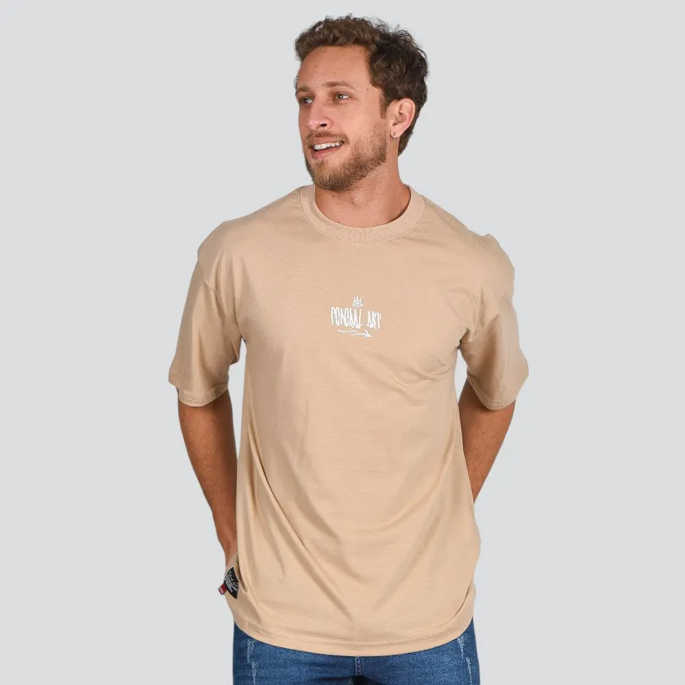 Camiseta Masculina Manga Curta Estampada Oversized Meia Malha .17232