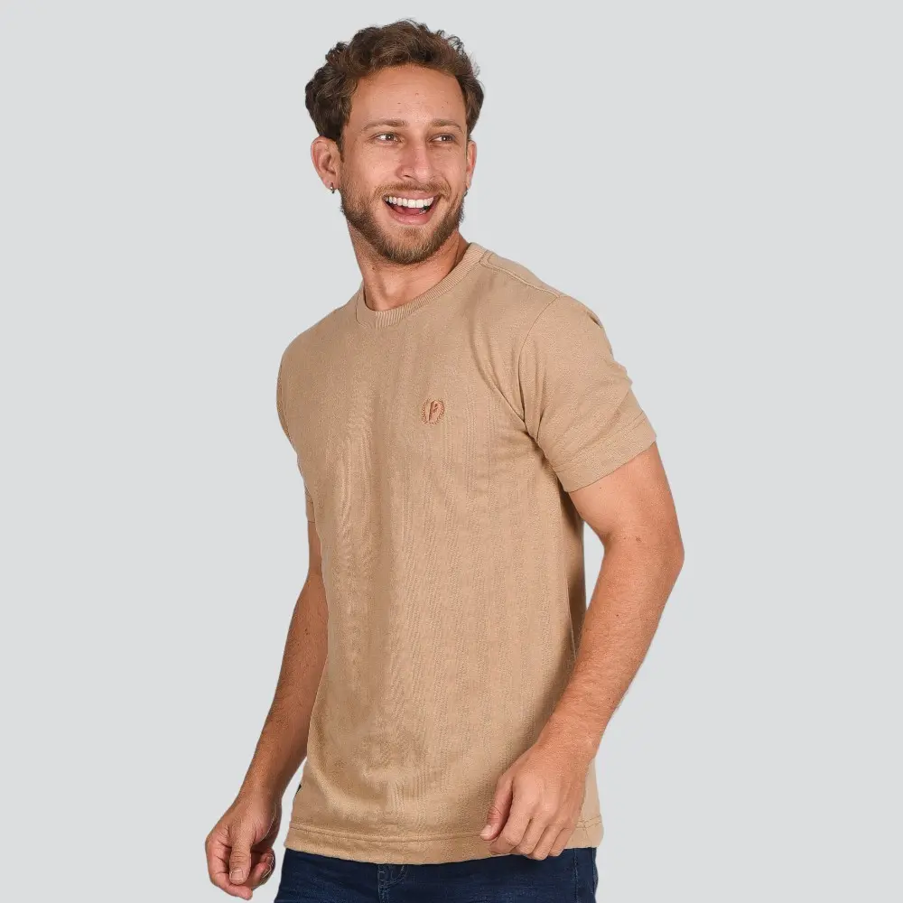 Camiseta Masculina Manga Curta Estampa Malha Texturizada .17132