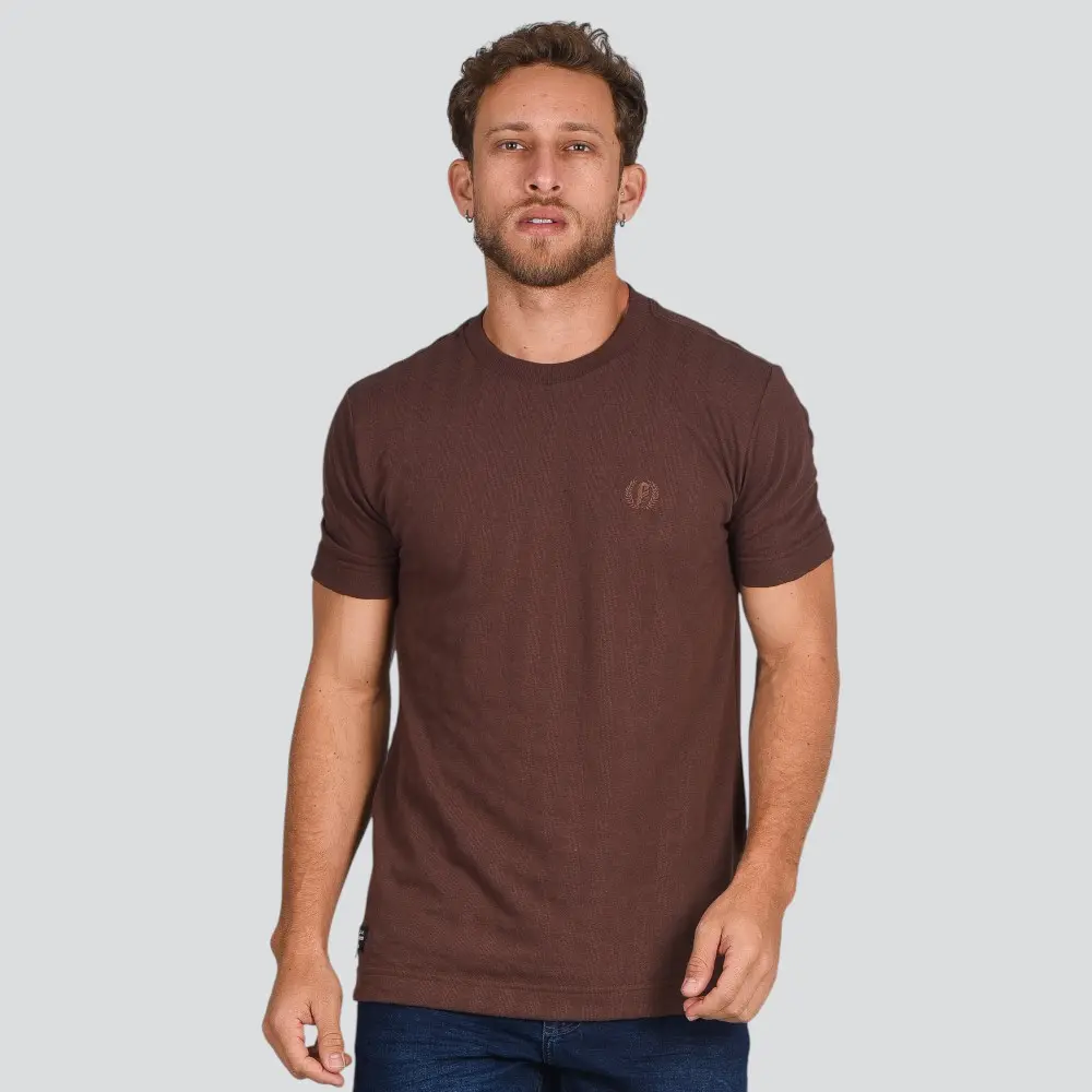 Camiseta Masculina Manga Curta Estampa Malha Texturizada .17132