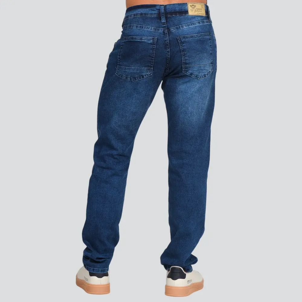 Calça Jeans Masculina Slim Fit Com Lavagem Bigode .26085