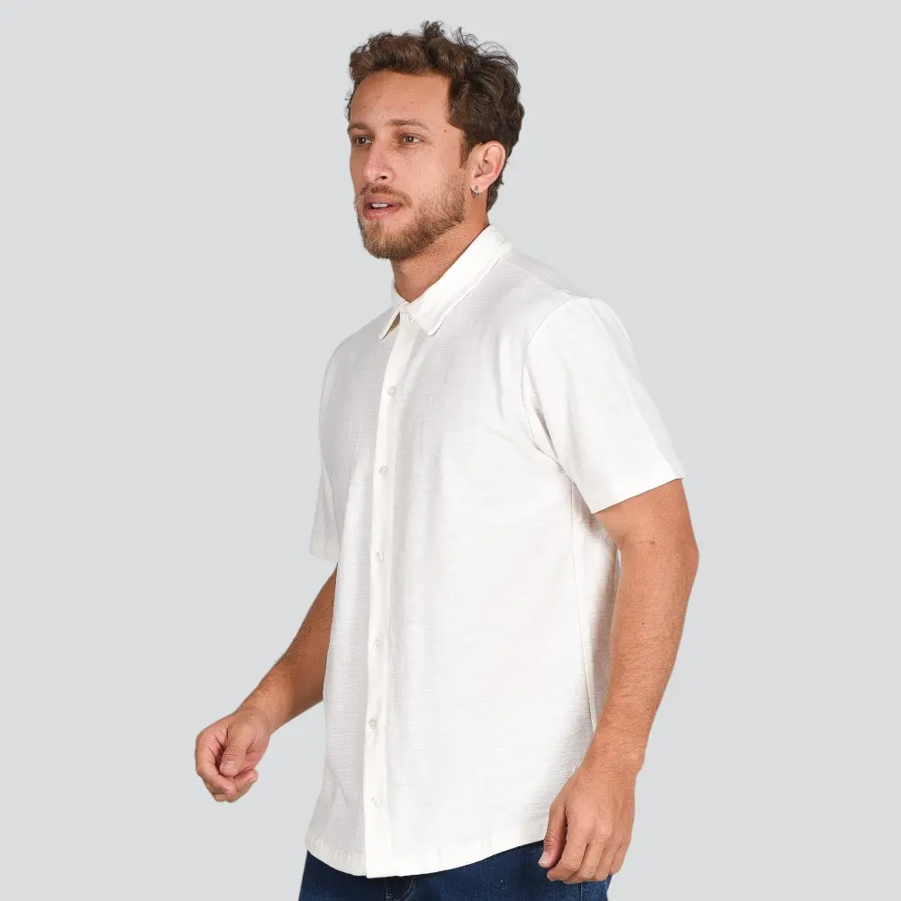Camisa Masculina Manga Curta Malha Texturizada .4C864