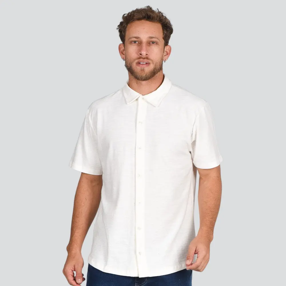 Camisa Masculina Manga Curta Malha Texturizada .4C864