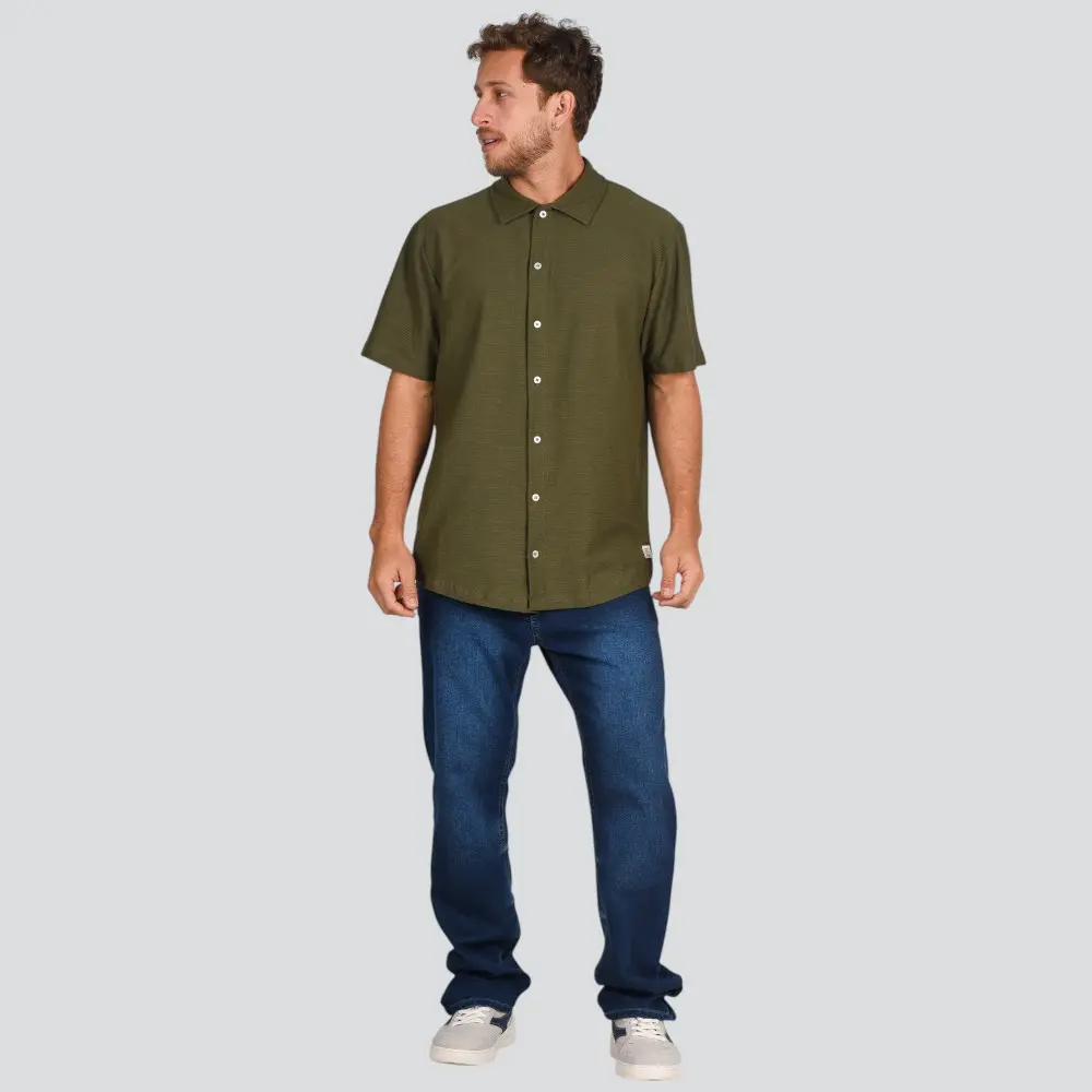 Camisa Masculina Manga Curta Malha Texturizada .4C864