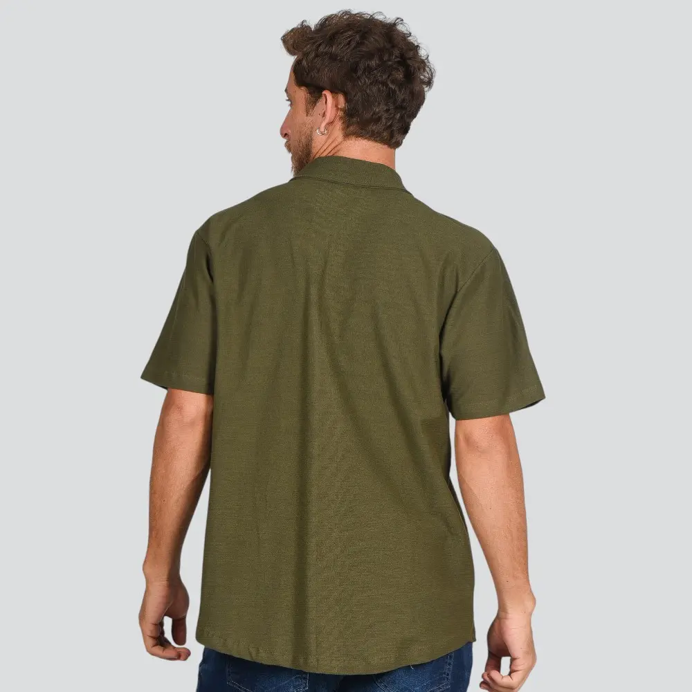 Camisa Masculina Manga Curta Malha Texturizada .4C864