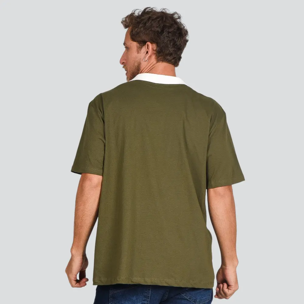 Polo Masculina Manga Curta Box Malha Com Estampa Bicolor .4C812