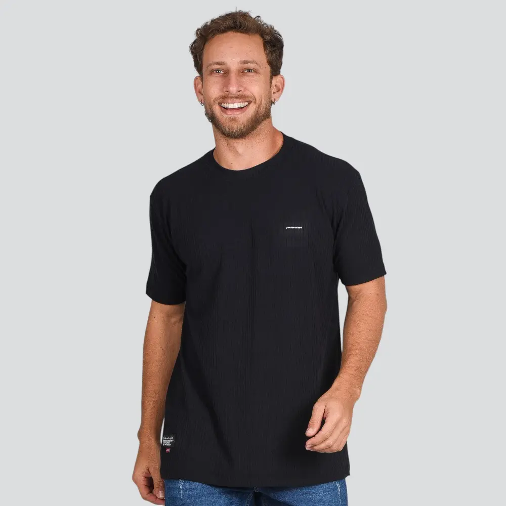 Camiseta Masculina Manga Curta Estampa Malha Texturizada .17145