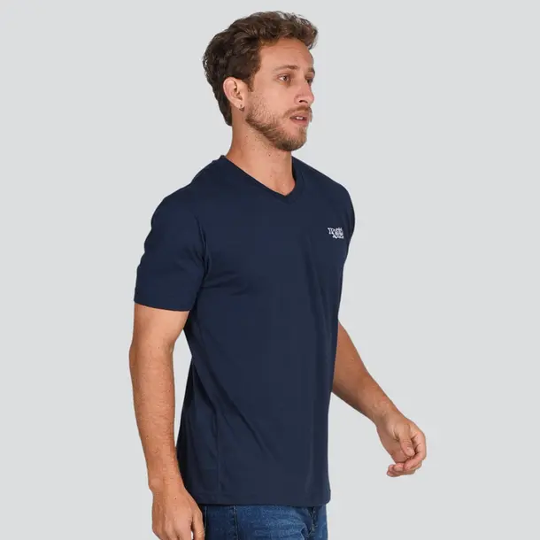Camiseta Masculina Manga Curta Gola V Básica .9150561