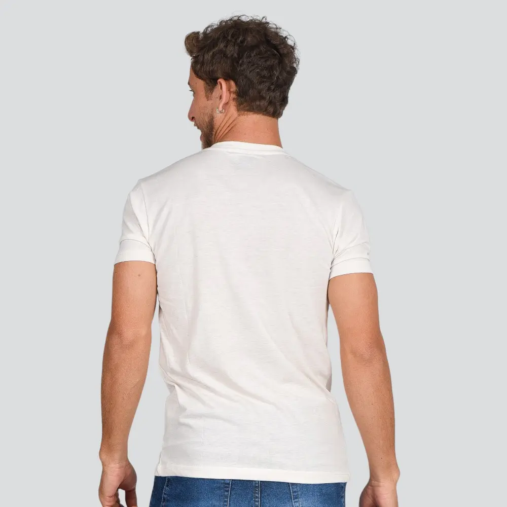 Camiseta Masculina Manga Curta Gola V Básica .9150561