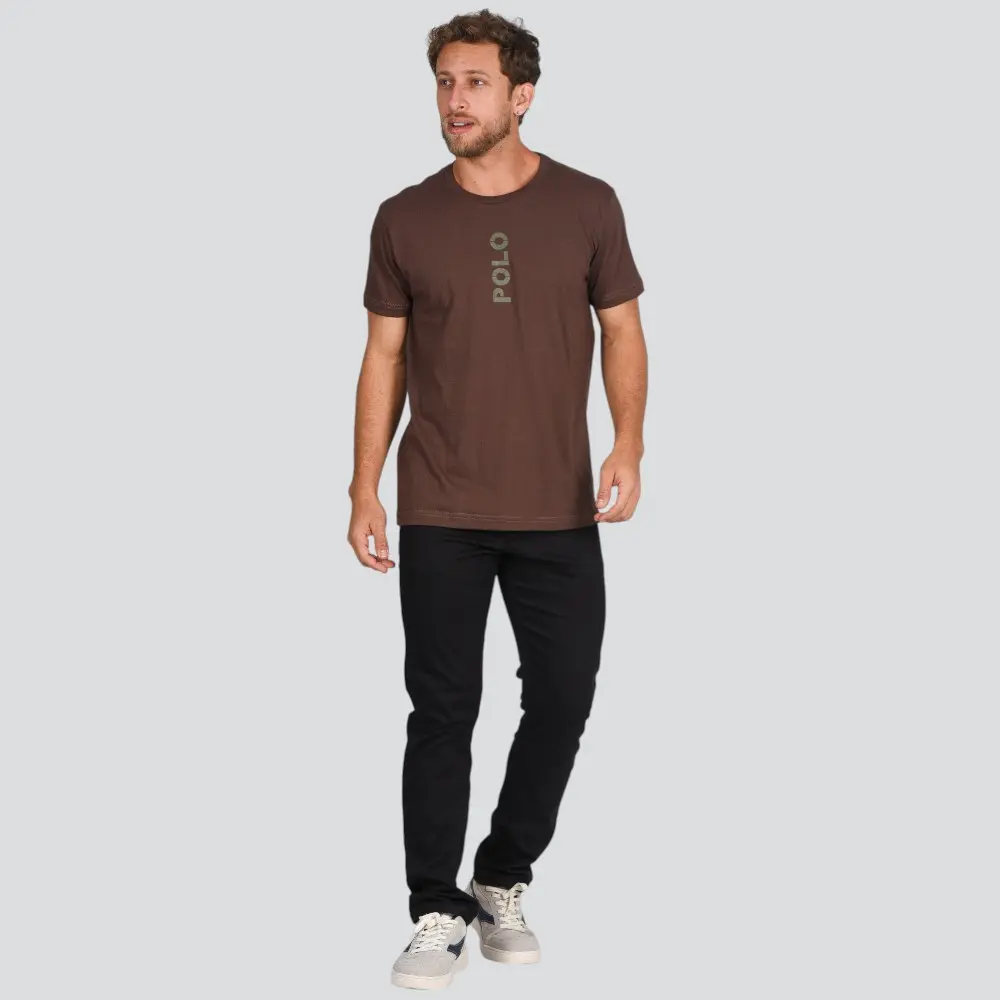 Camiseta Masculina Manga Curta Malha Estampada .30885C