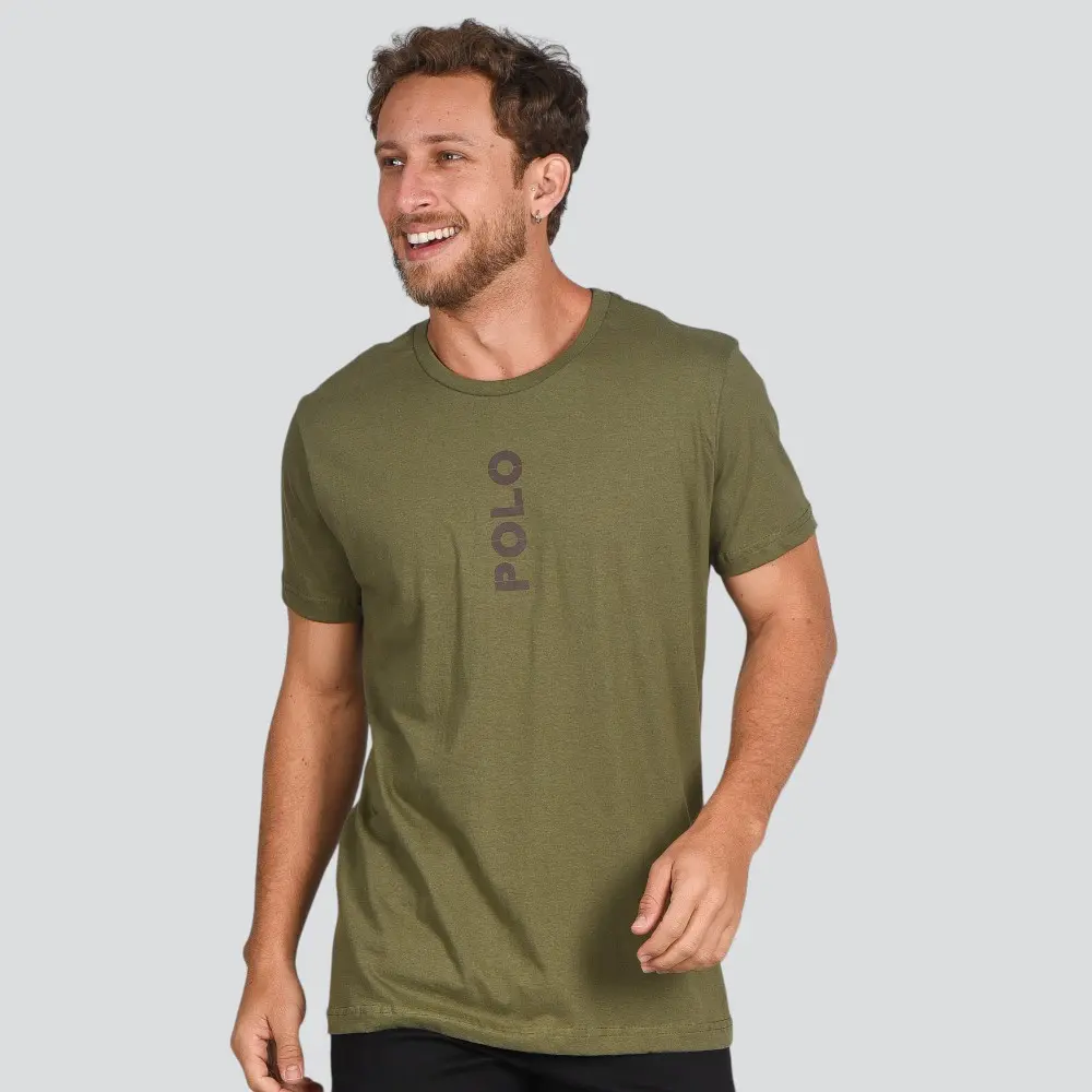 Camiseta Masculina Manga Curta Malha Estampada .30885C