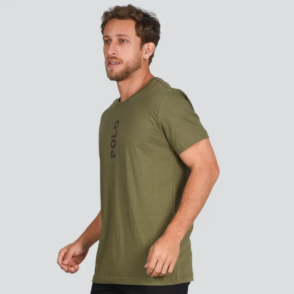 Camiseta Masculina Manga Curta Malha Estampada .30885C
