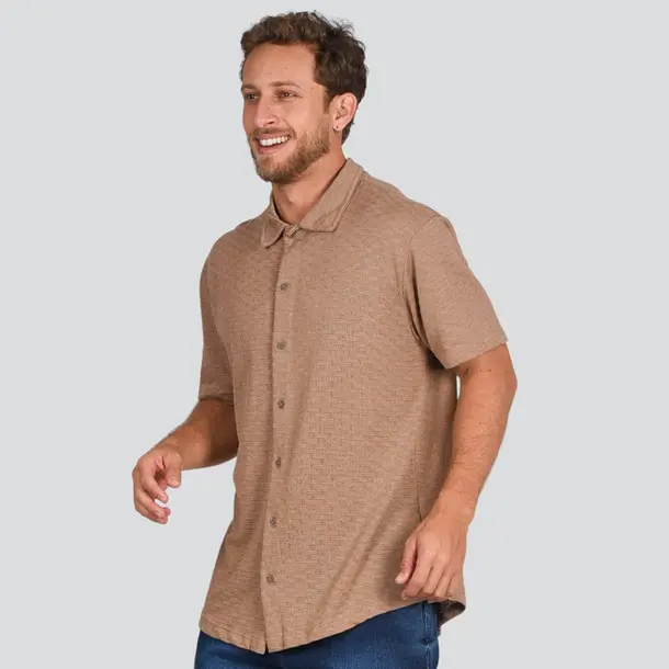 Camisa Masculina Manga Curta Tricozinho .4M088
