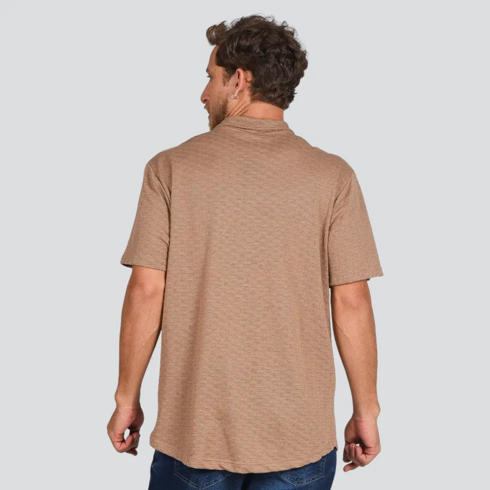 Camisa Masculina Manga Curta Tricozinho .4M088