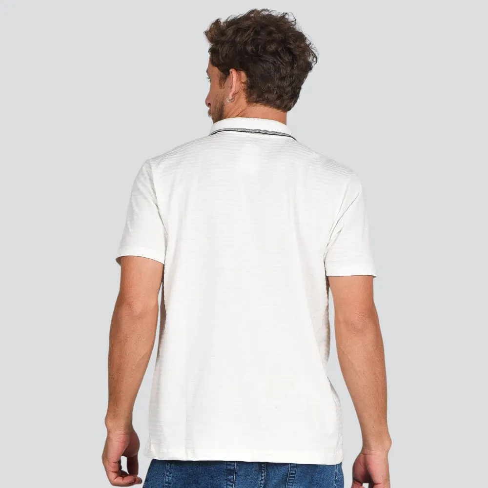 Polo Masculina Piquet Listrado Estampa .4N114