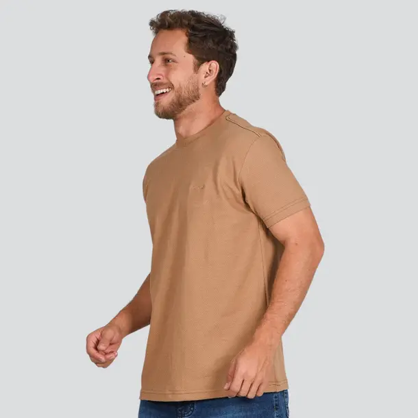 Camiseta Masculina Manga Curta Estampa Malha Texturizada .17131