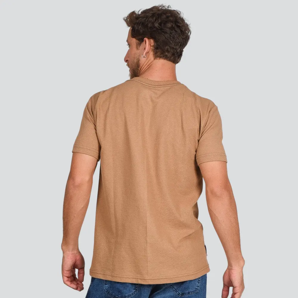 Camiseta Masculina Manga Curta Estampa Malha Texturizada .17131