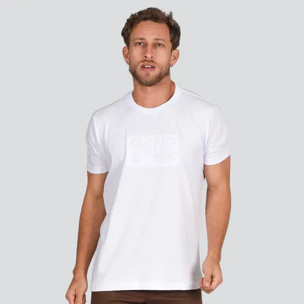 Camiseta Masculina Básica Manga Curta Estampa Alto Relevo .10200268