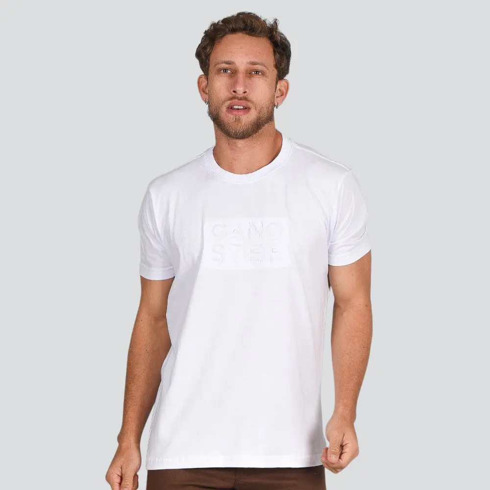 Camiseta Masculina Básica Manga Curta Estampa Alto Relevo .10200268