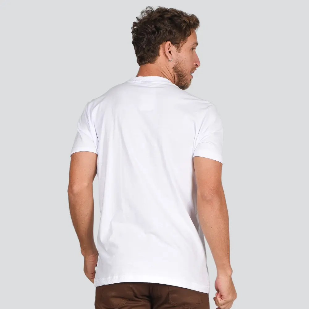Camiseta Masculina Básica Manga Curta Estampa Alto Relevo .10200268