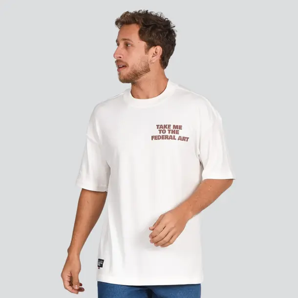Camiseta Masculina Manga Curta Estampada Oversized Suedine .17196