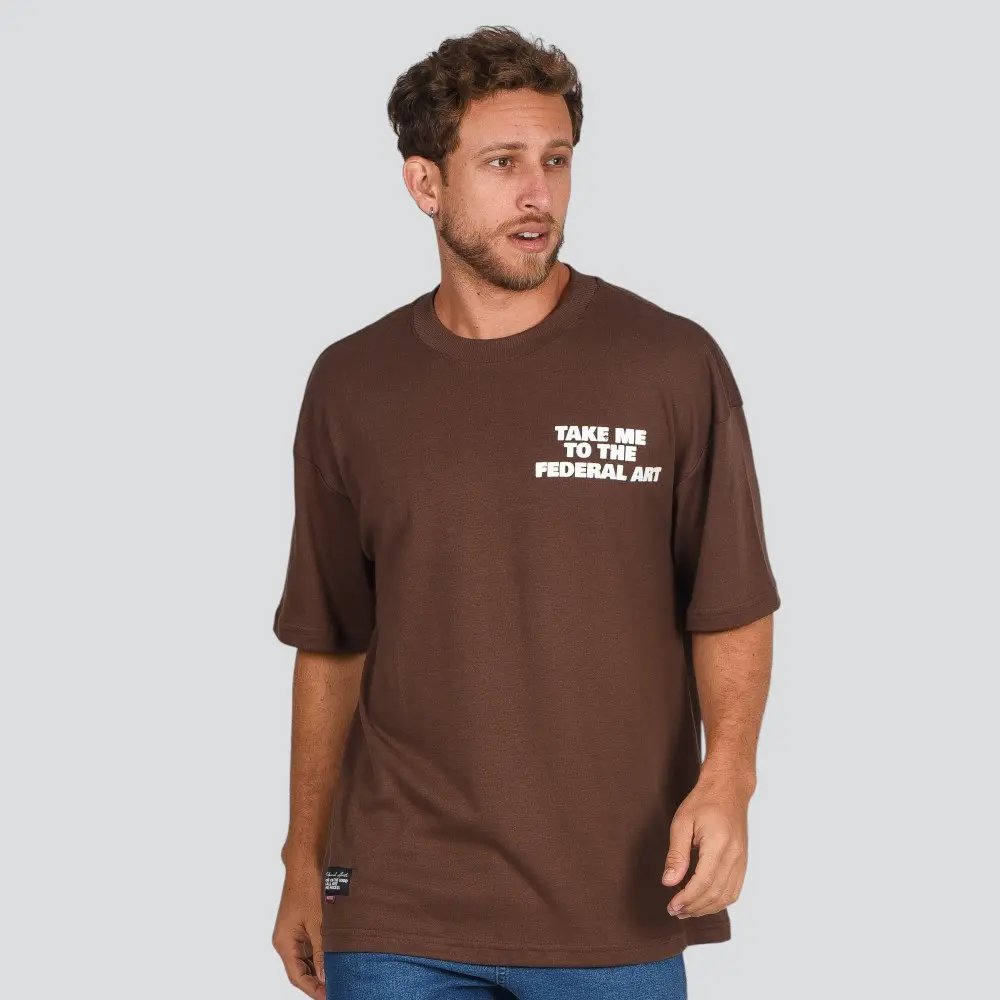 Camiseta Masculina Manga Curta Estampada Oversized Suedine .17196