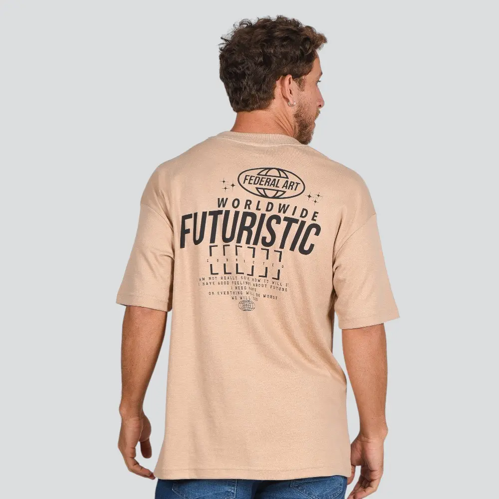 Camiseta Masculina Manga Curta Estampada Oversized Suedine .17198