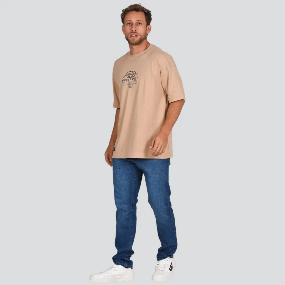 Camiseta Masculina Manga Curta Estampada Oversized Suedine .17198