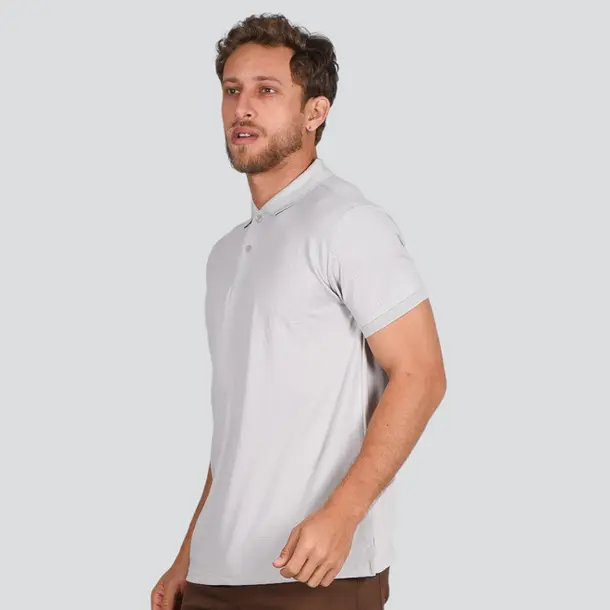 Polo Masculina Piquet .PPML103/CM2 Cinza Claro