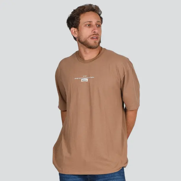 Camiseta Masculina Manga Curta Oversized Piquet Estampa .4P124