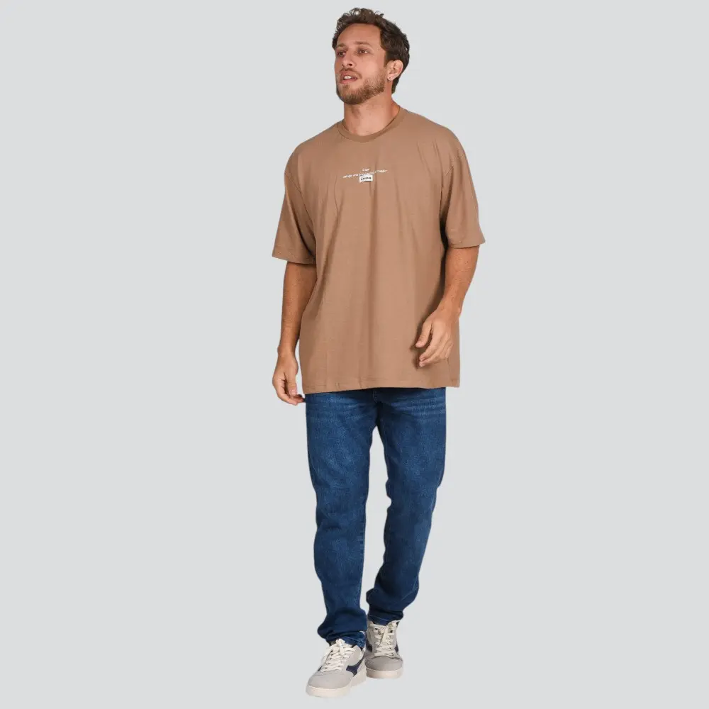 Camiseta Masculina Manga Curta Oversized Piquet Estampa .4P124