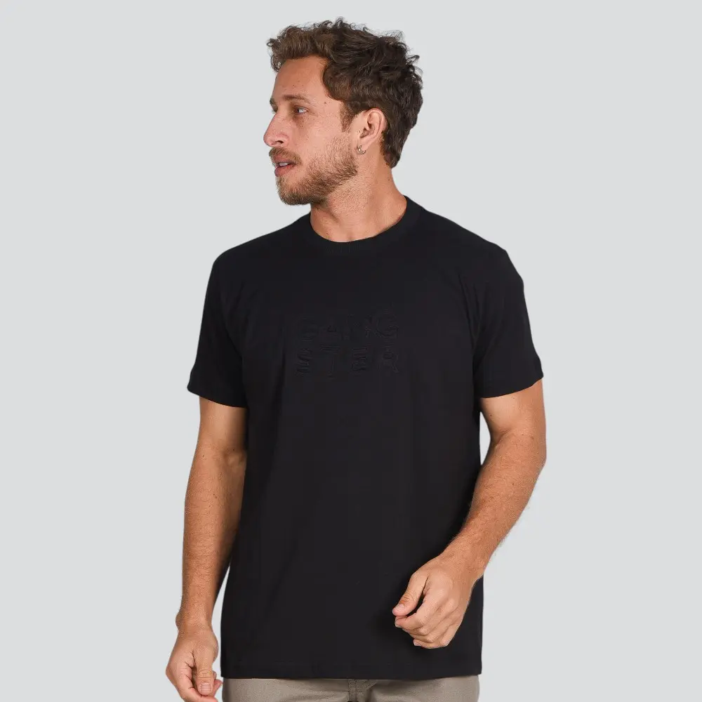 Camiseta Masculina Básica Manga Curta Estampa Relevo .10200260