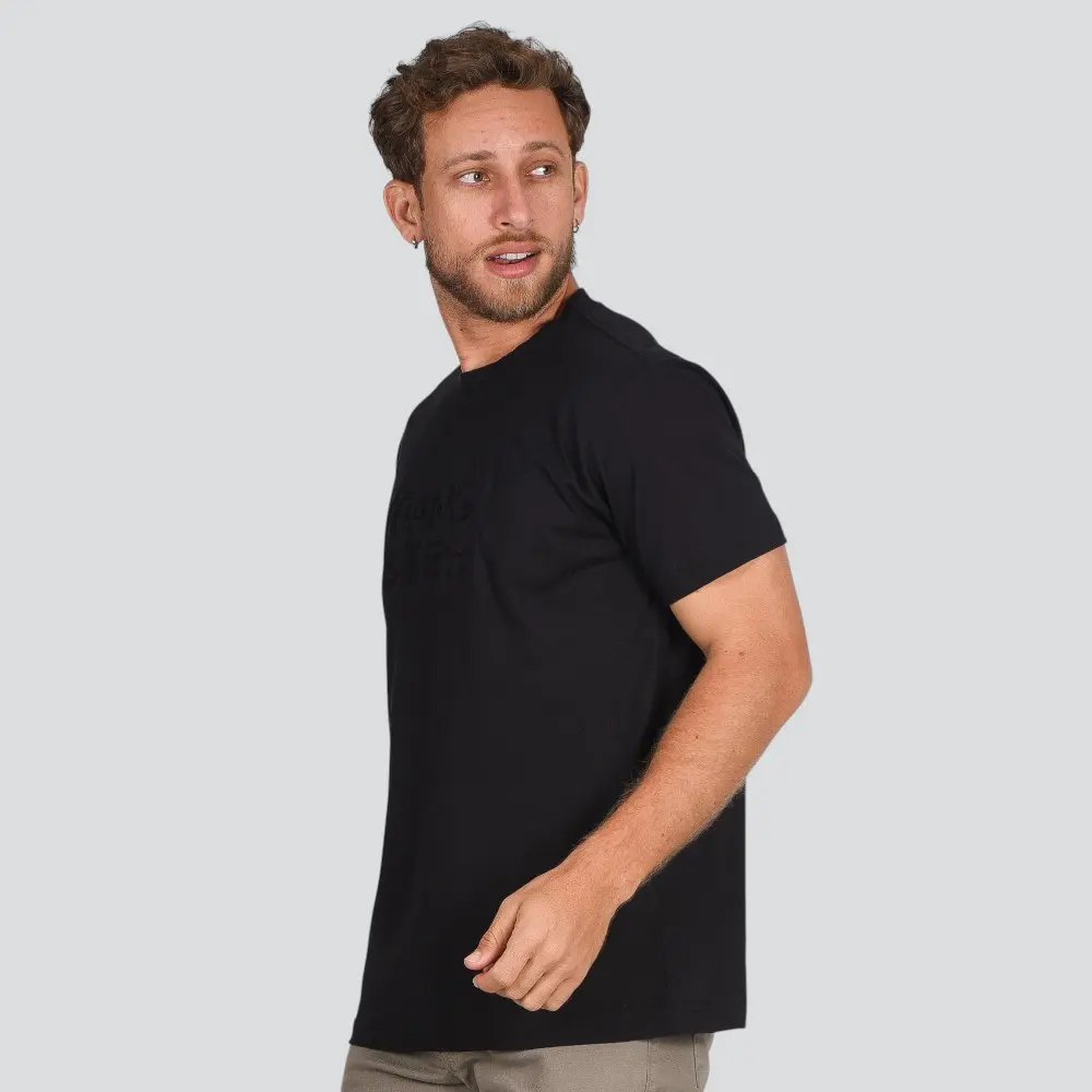 Camiseta Masculina Básica Manga Curta Estampa Relevo .10200260